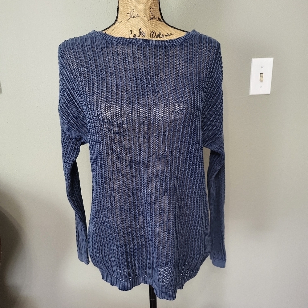 Katherine Barclay Montreal Blue Knit Sweater